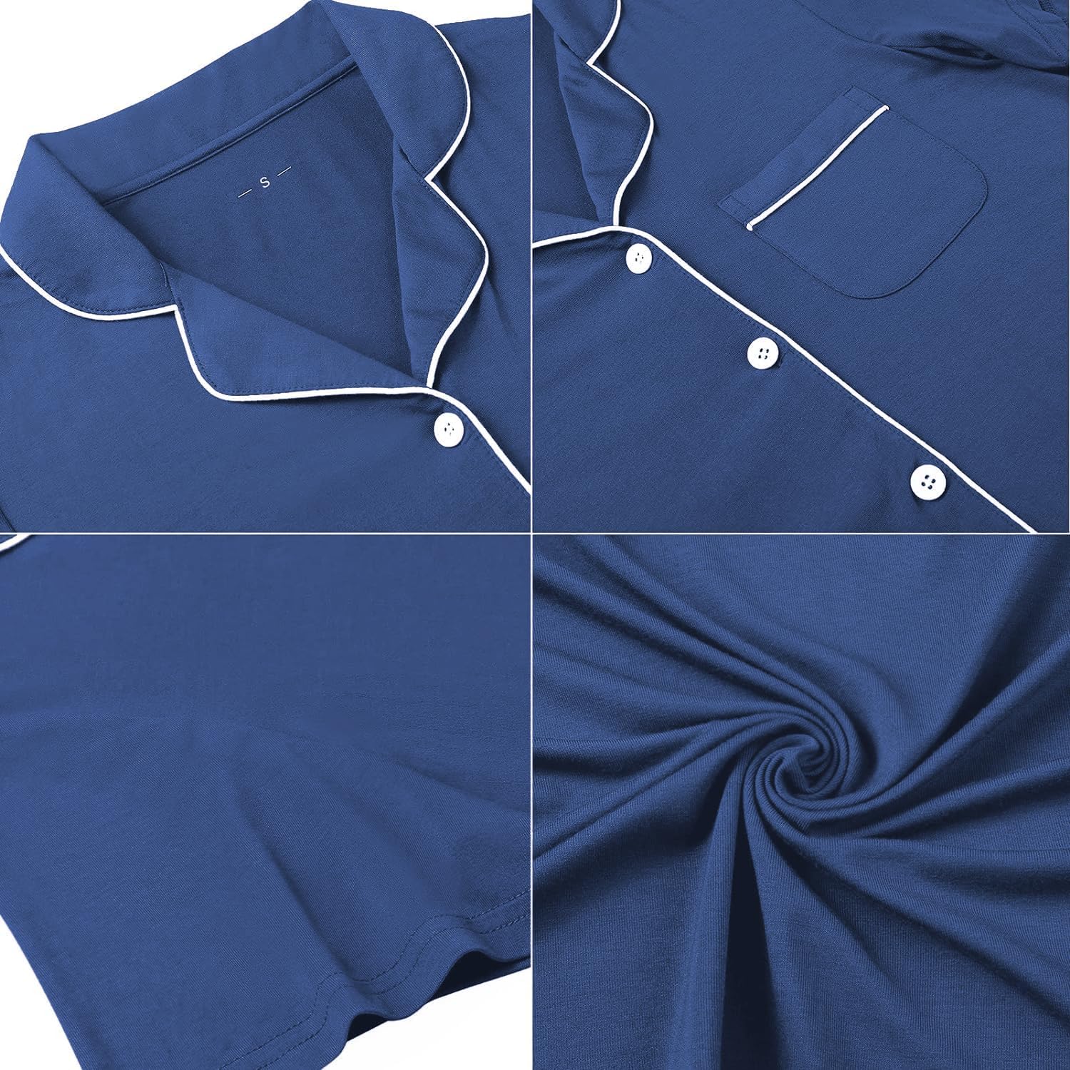 Ekouaer Womens Nightgown Button Down Sleepshirts Night Gown Sleep Shirts Night Shirts - Image 5