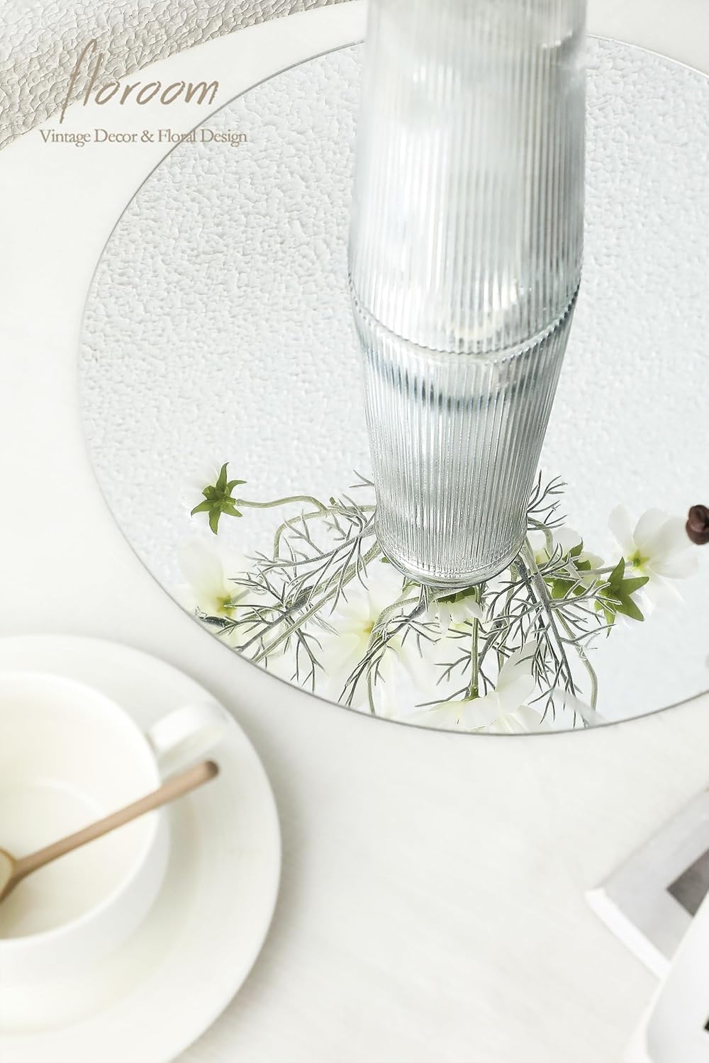 Floroom 12pcs 12 Inch Round Mirrors for Table Centerpieces, Trays, Plates, Weddings, Baby Showers, and Party Decorations