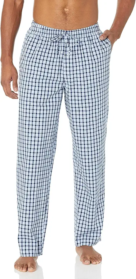 Amazon Essentials Men's Straight-Fit Woven Pajama Pant with Pockets OEKO-TEX STANDARD 100