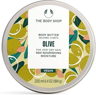 The Body Shop Olive Body Butter 6.75oz | Vegan Nourishing Moisturizer for Very Dry Skin | 96hr Hydration & Glow