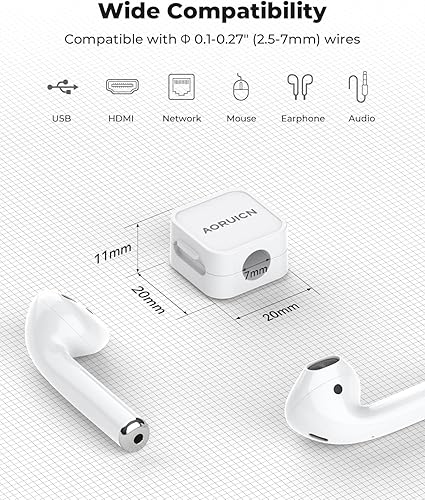 Miniatura 6 de Paquete de 10 organizadores de cables magnéticos, clips magnéticos para cables de escritorio, soporte de cables para mesita de noche, soporte de