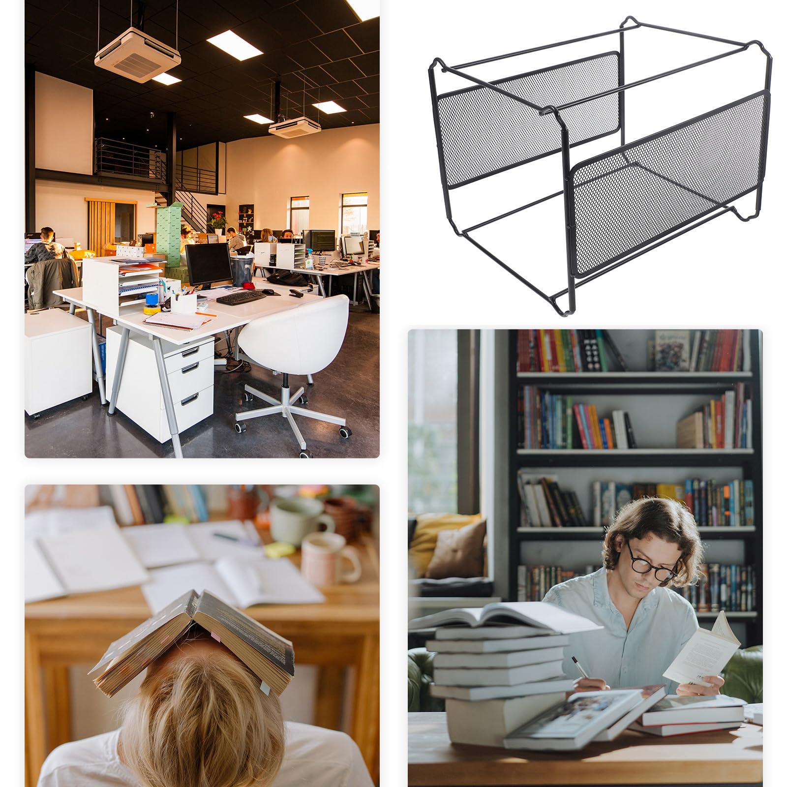Porta Cartelle Organizer da Appendere in Ferro Nero Alta Durezza Sospese A4 e Classificazione Chiara per Aule e Biblioteche