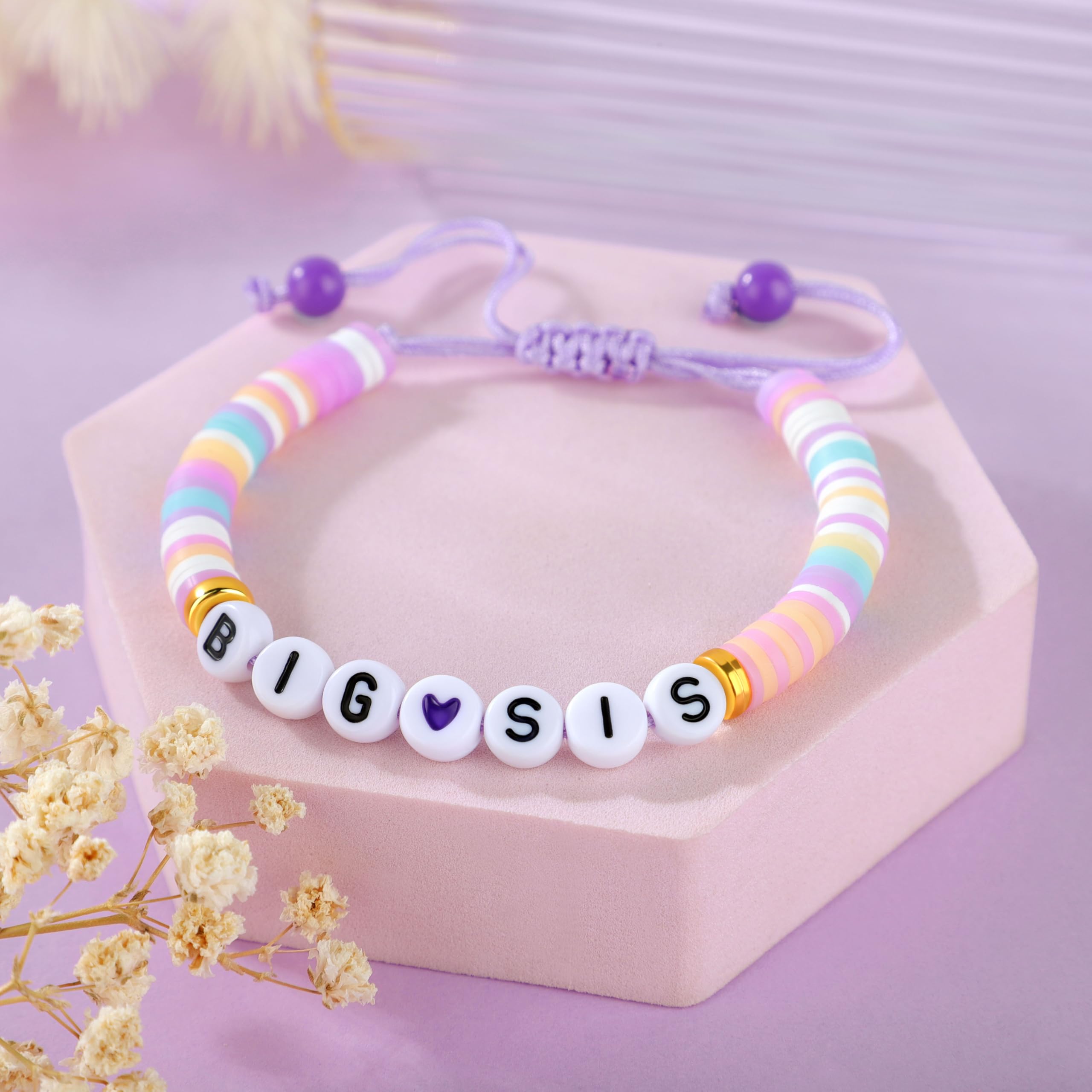 JoycuFF Big Sister and Brother Gifts for Toddler Daughter, Niece, Son, Grandson - Sis Bro Bracelets Matching Outfits for Birthday, Christmas, Announcement Jewelry