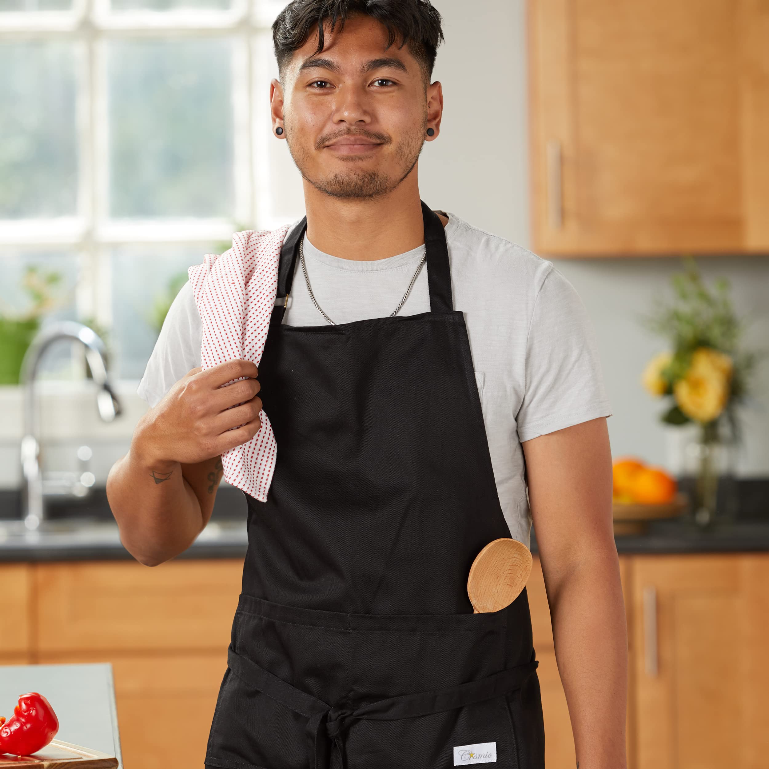 Cosmic Aprons - Delantal profesional para manualidades y chef con bolsillos, delantal de 86 x 66 cm para cocina, cocina, parrilla, artista