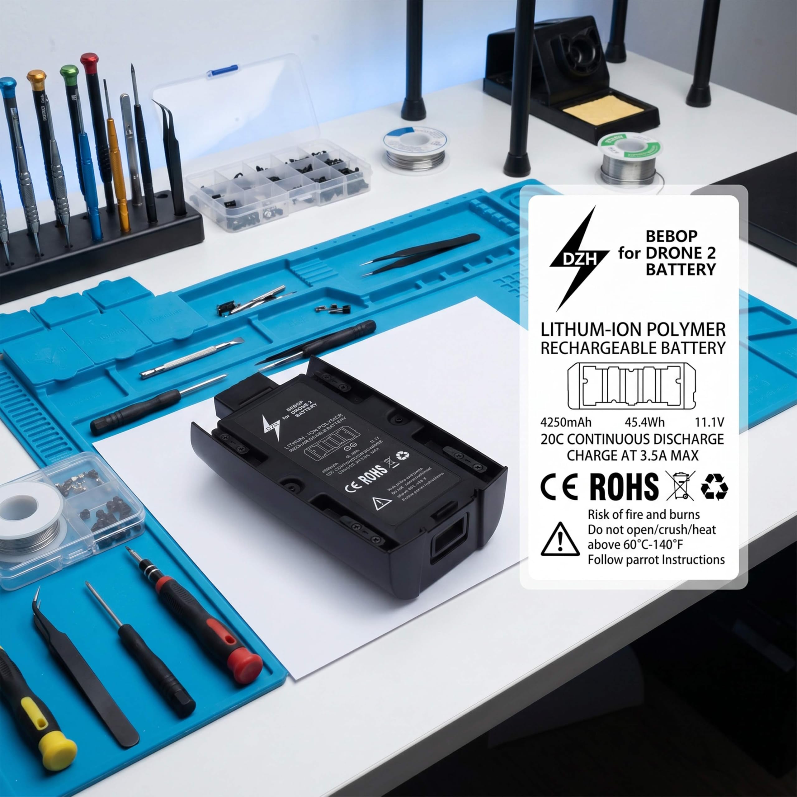 Amazon.com: Bebop 2 Battery 2pcs x 4250mAh Lipo Batteries for