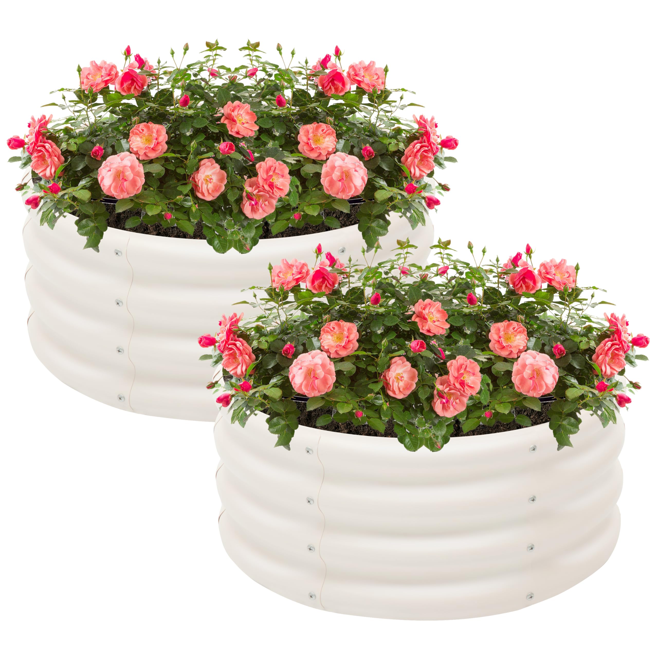 2-Pack 2x1ft Galvanized Raised Garden Bed, Outdoor Planter Bed, Metal Planter Box for Gardening and Planting