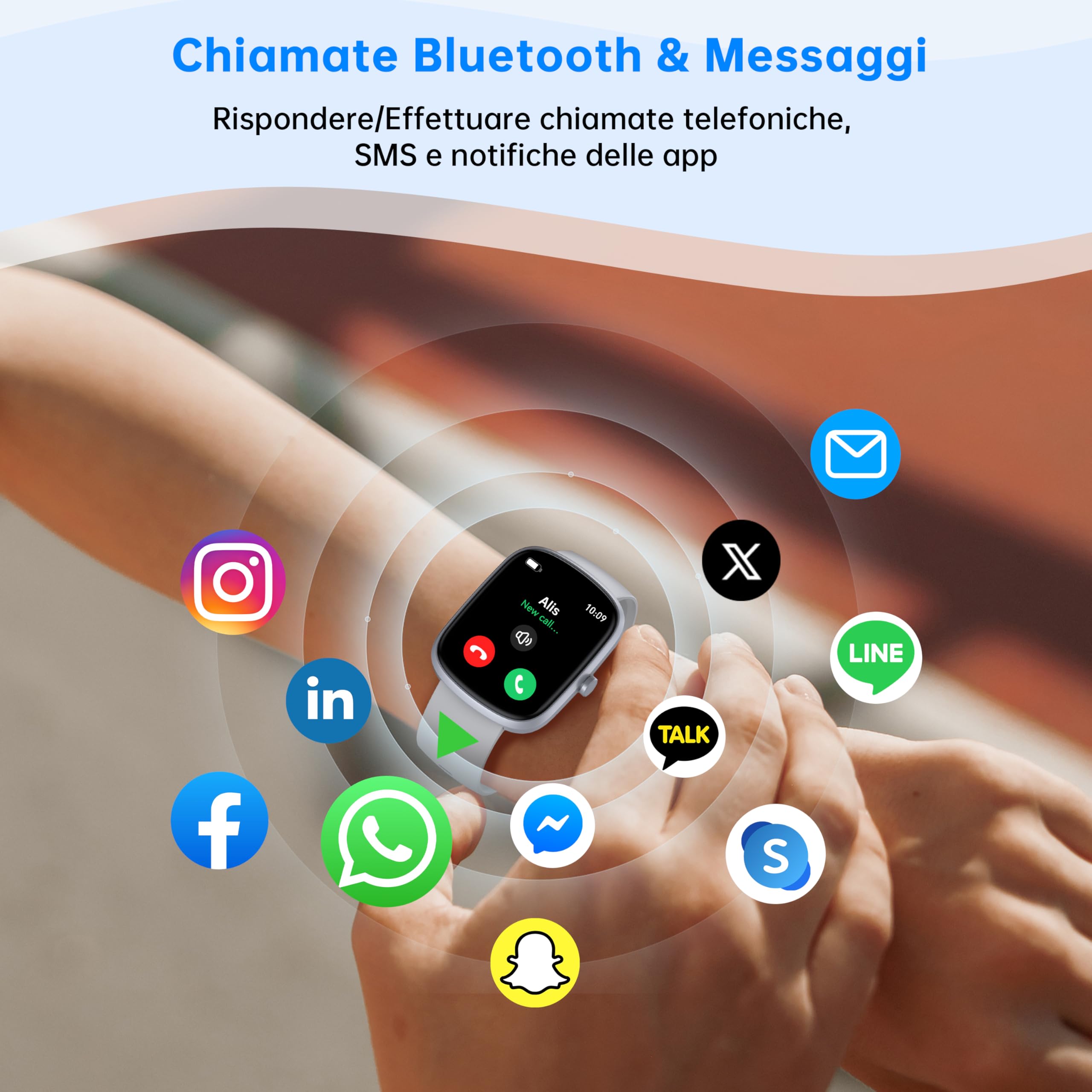 OUKITEL Smartwatch Uomo Donna, 1.91" HD Orologio Smartwatch Donna con Effettua/Risposta Chiamate, 140+ Sportive Smart Watch con Contapassi/Sonno/Cardiofrequenzimetro, IP68 Impermeabile per iOS/Android