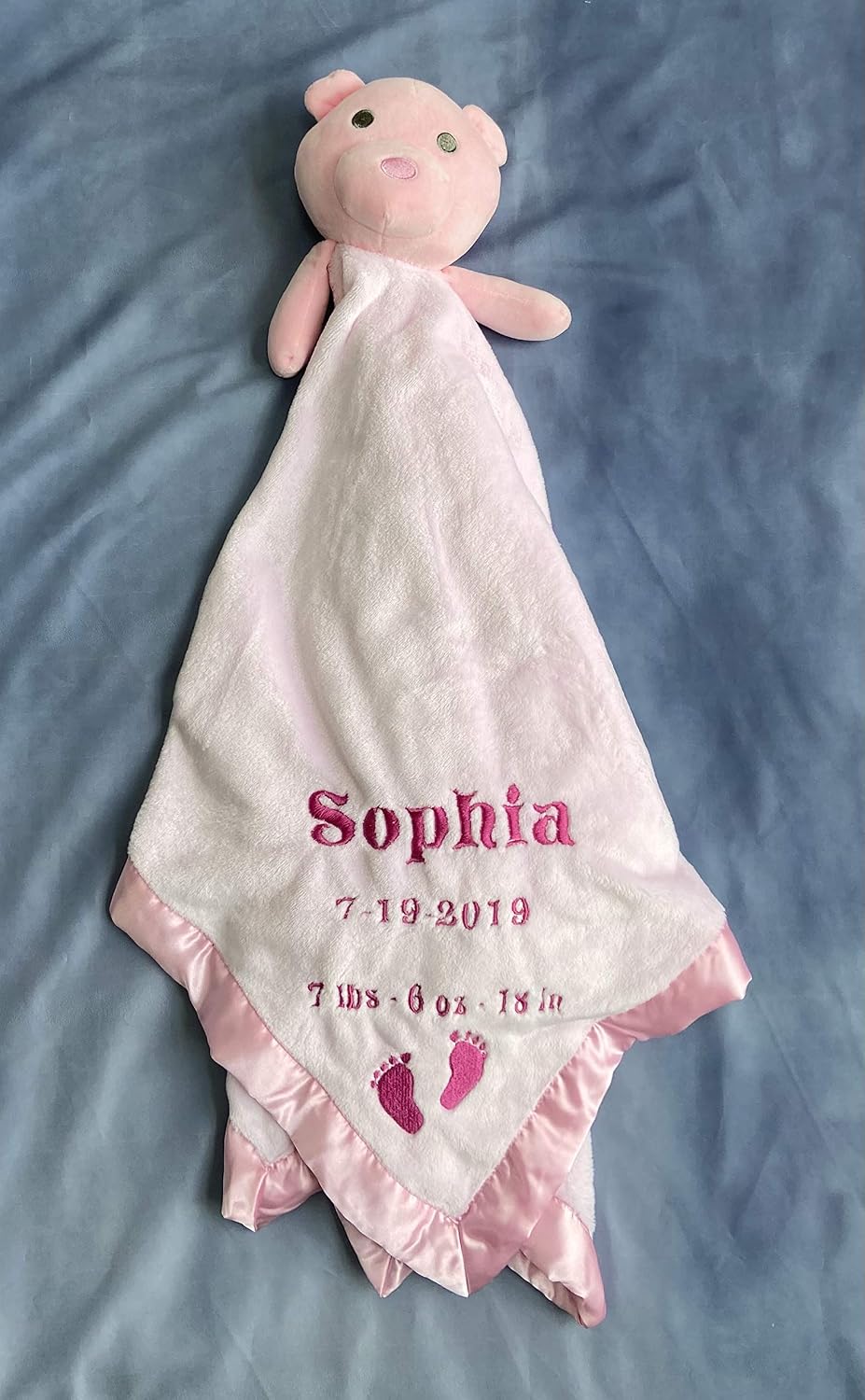 Personalized Comfort Blanket | Embroidered Baby Blankets | Newborn Gift for Girls and Boys | Name
