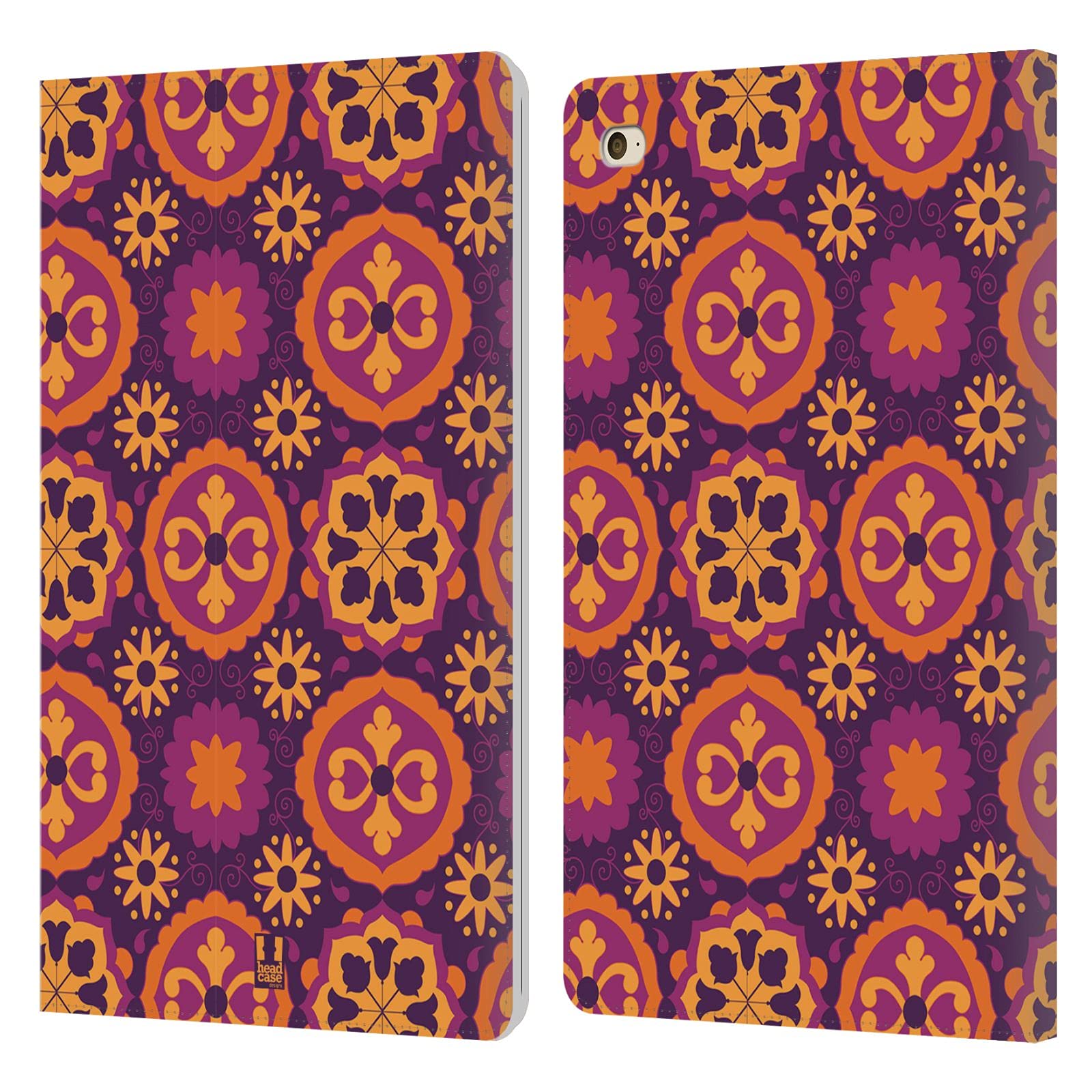 Head Case DesignsPurple Round Moroccan Patterns Leather Book Wallet Case Cover Compatible with Apple iPad Mini 4