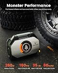 ETENWOLF Vortex S7 Gonfleur de pneus pour véhicule lourd, portable Air Compresseur pour pneus de voiture avec 160PSI & 38400 mAh Batterie sans fil Air Pompe avec 100% Cycle des droits & Cylindre double (vert vif)