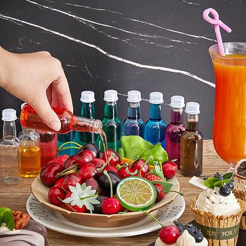Miniatura 6 de 100 botellas pequeñas de licor, botellas de plástico con chupito pequeño, mini botellas de alcohol vacías con tapa, botellas de vino pequeñas,