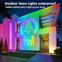 Vista 6 de AILBTON 100Ft Neon Rope Lights,Flexible Led Rope Lights Control with App/Remote,Multiple Modes Music Sync Gaming RGB Led Neon Lights for Bedroom