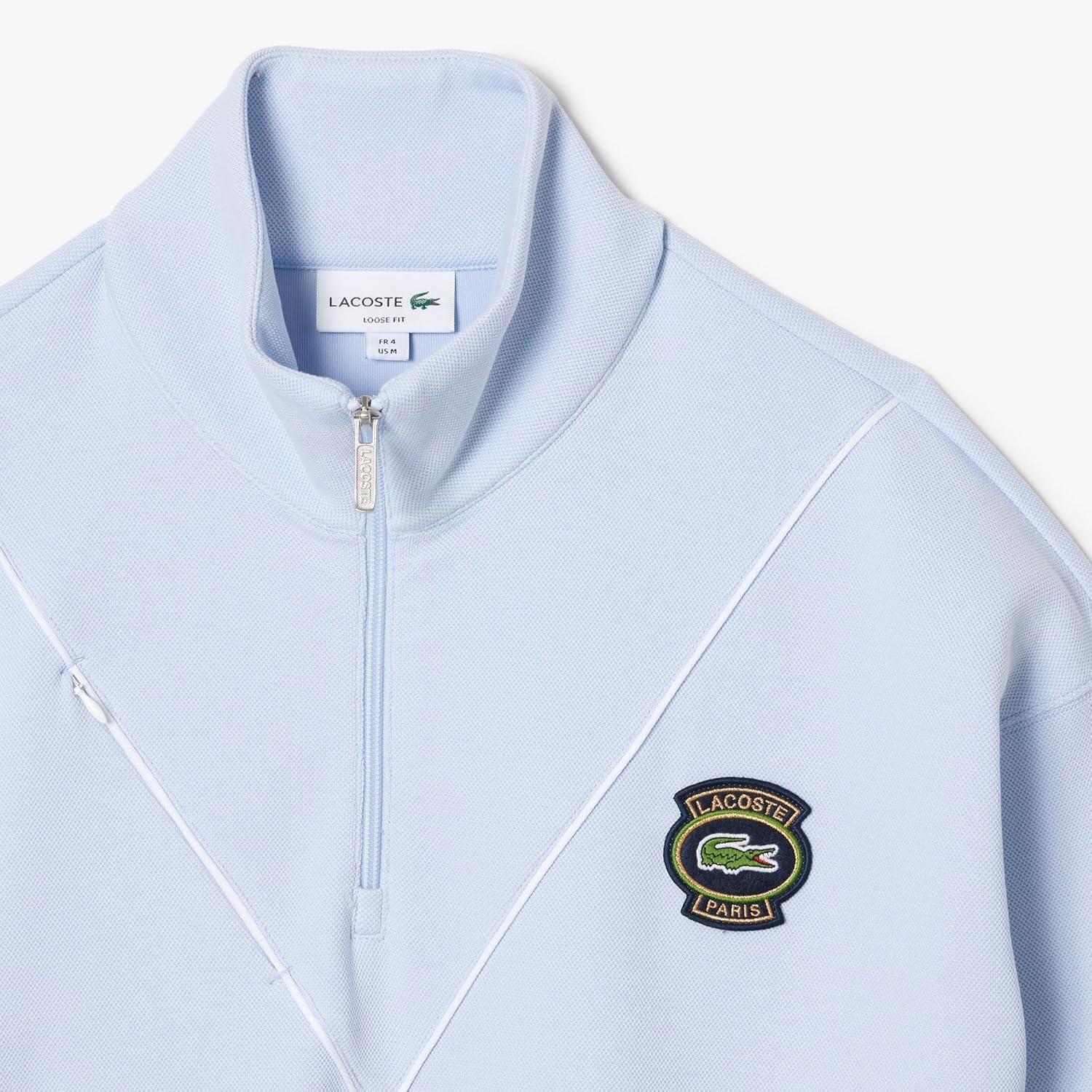 Lacoste mens Loose Fit Zip Neck Piqué Sweatshirt - Image 2