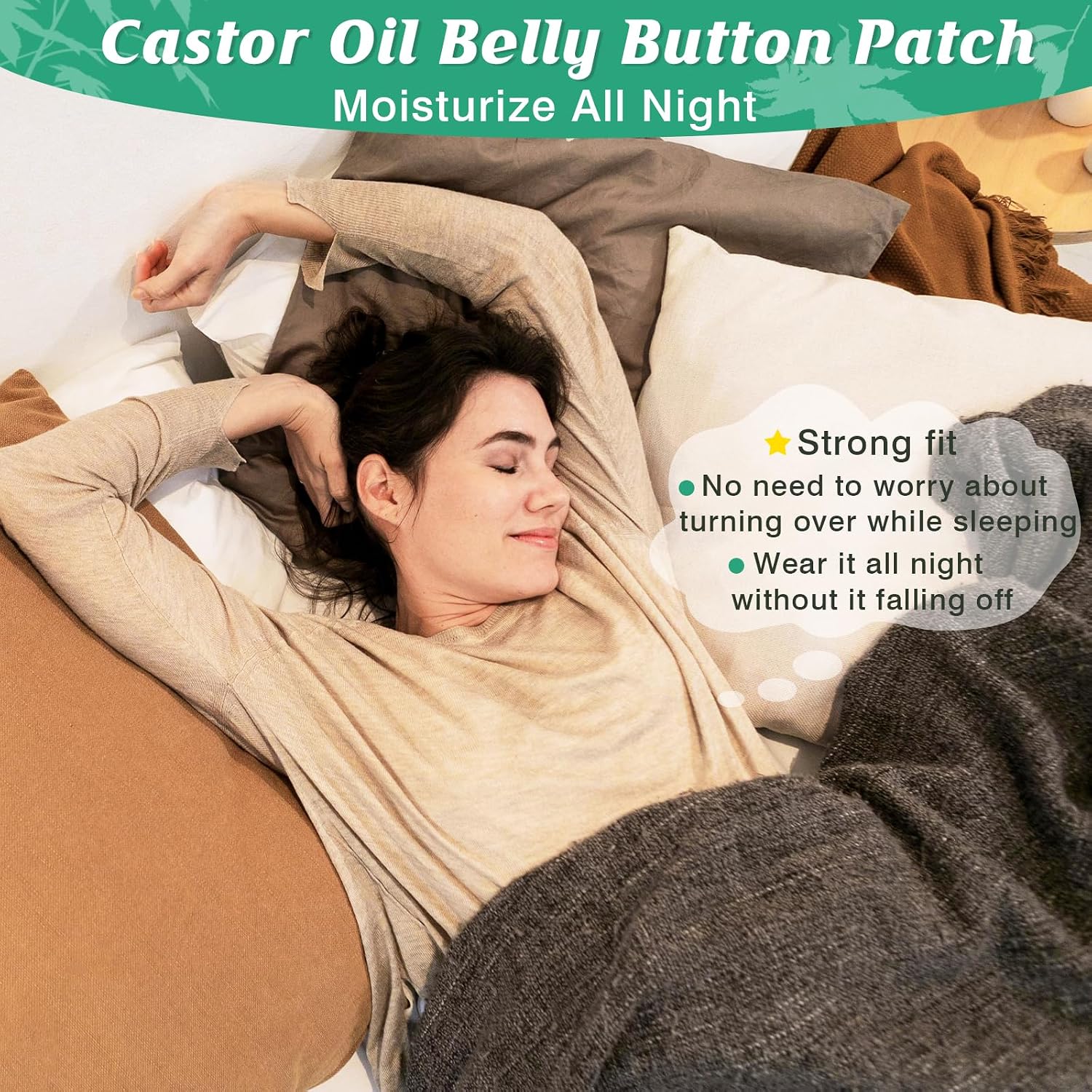 54 PCS Disposable Castor Oil Patches，Organic Cotton Castor Oil Belly Button Patches（Stars, Hearts, Circles），Portable Self-Adhesive Anti Leakage No Wash
