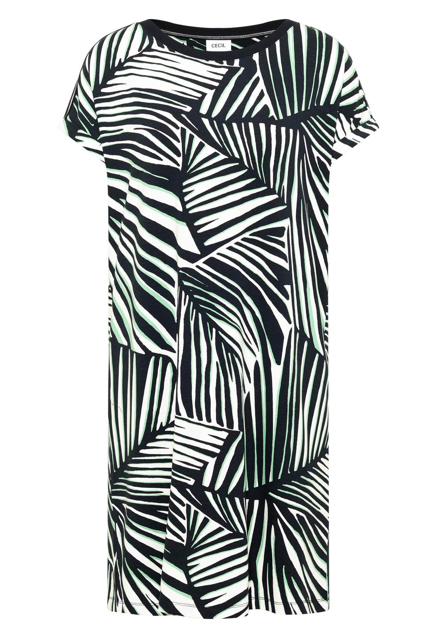 Cecil Damen 1409357 Gemustertes T-Shirt Kleid (1er Pack)