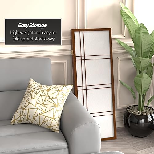 Miniatura 9 de Pantalla corta Shoji de doble cruz de 4 pies natural 3 paneles