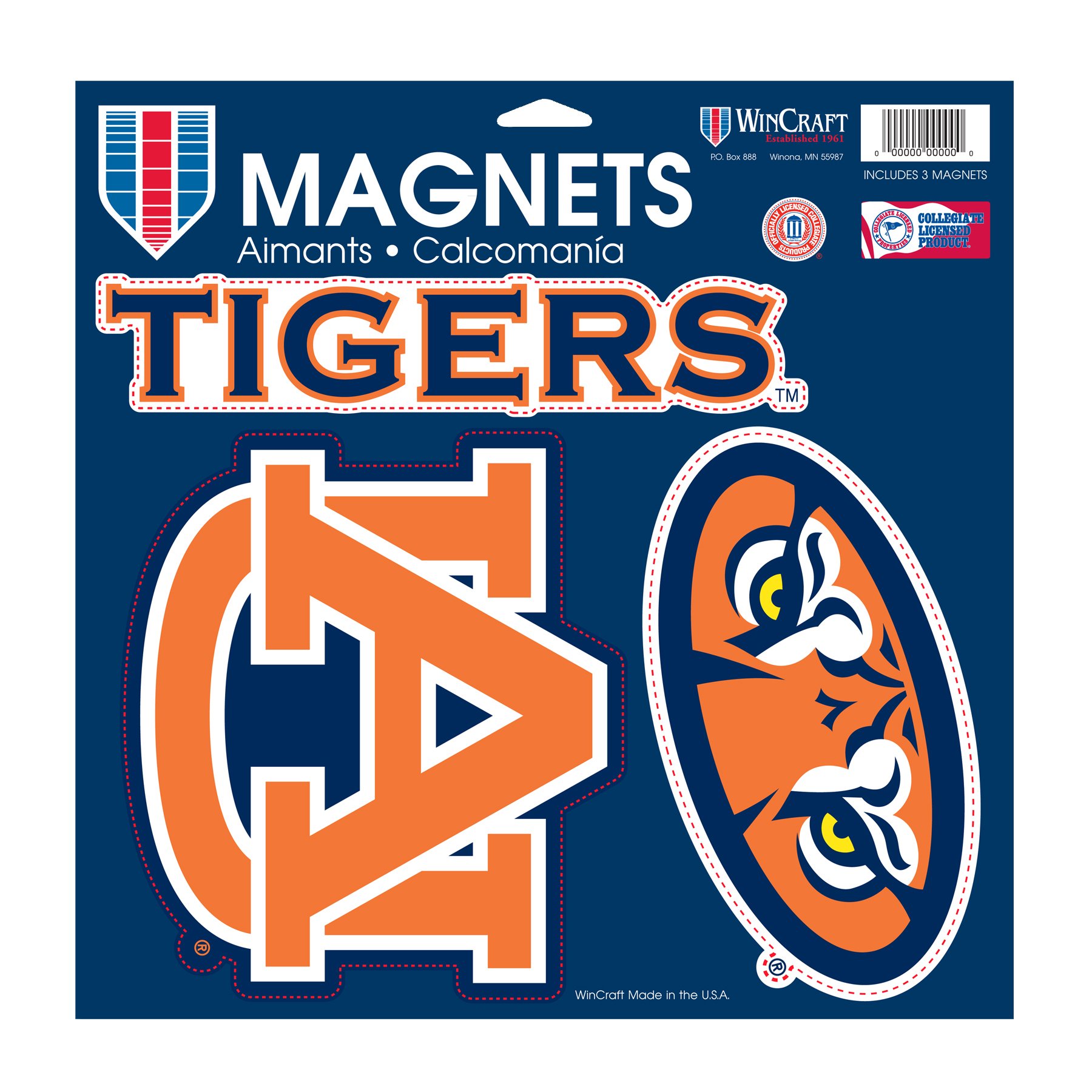 Wincraft NCAA Auburn Tigers Car/Fan Magnet, Large/11 x 11-Inch, White