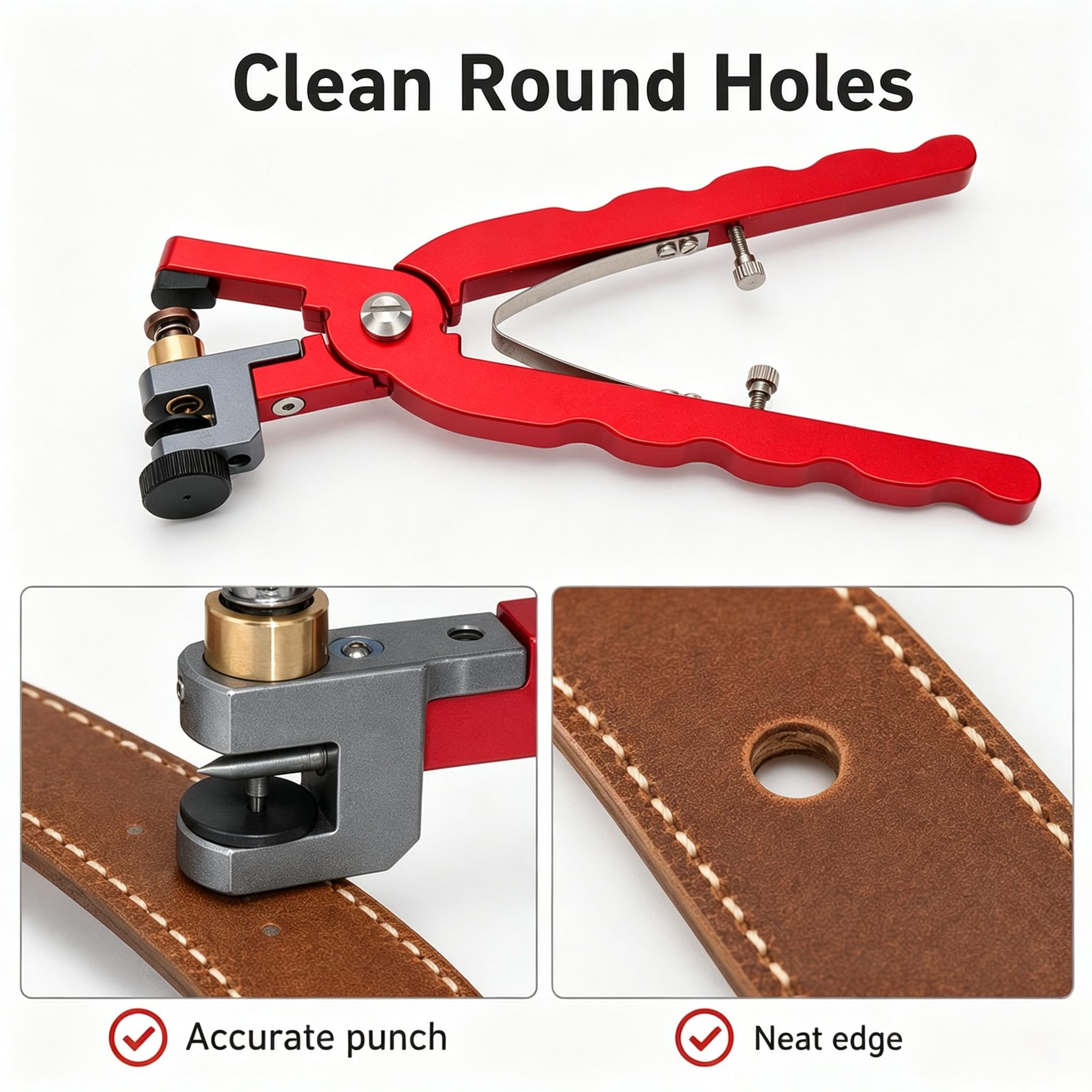 Pince Coupante pour Bracelets De Montre en Cuir, Pince à Perforer Les Bracelets, Outil Manuel pour Barrettes à Ressort, Trous Précis, Compatible avec Divers Bracelets De Montre