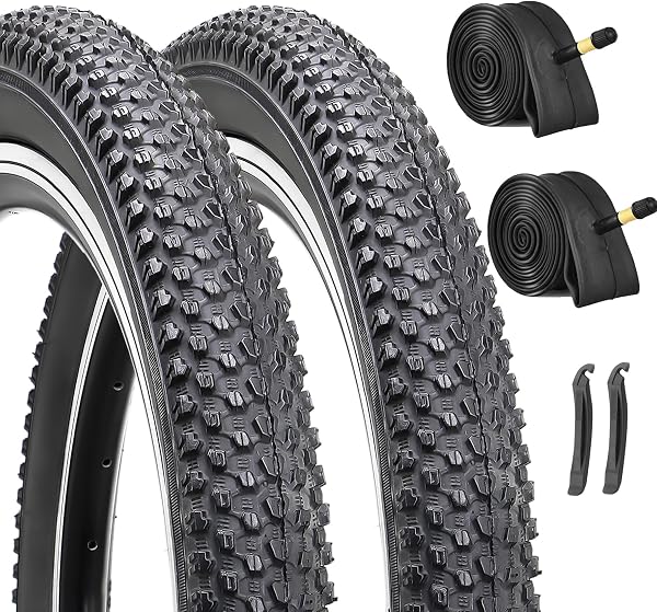 Hycline 2-Pack Mountain Bike Tires Set: 20/24/26/27.5-inch Folding Replacement High-Performance Wear-Resistant Bicycle T