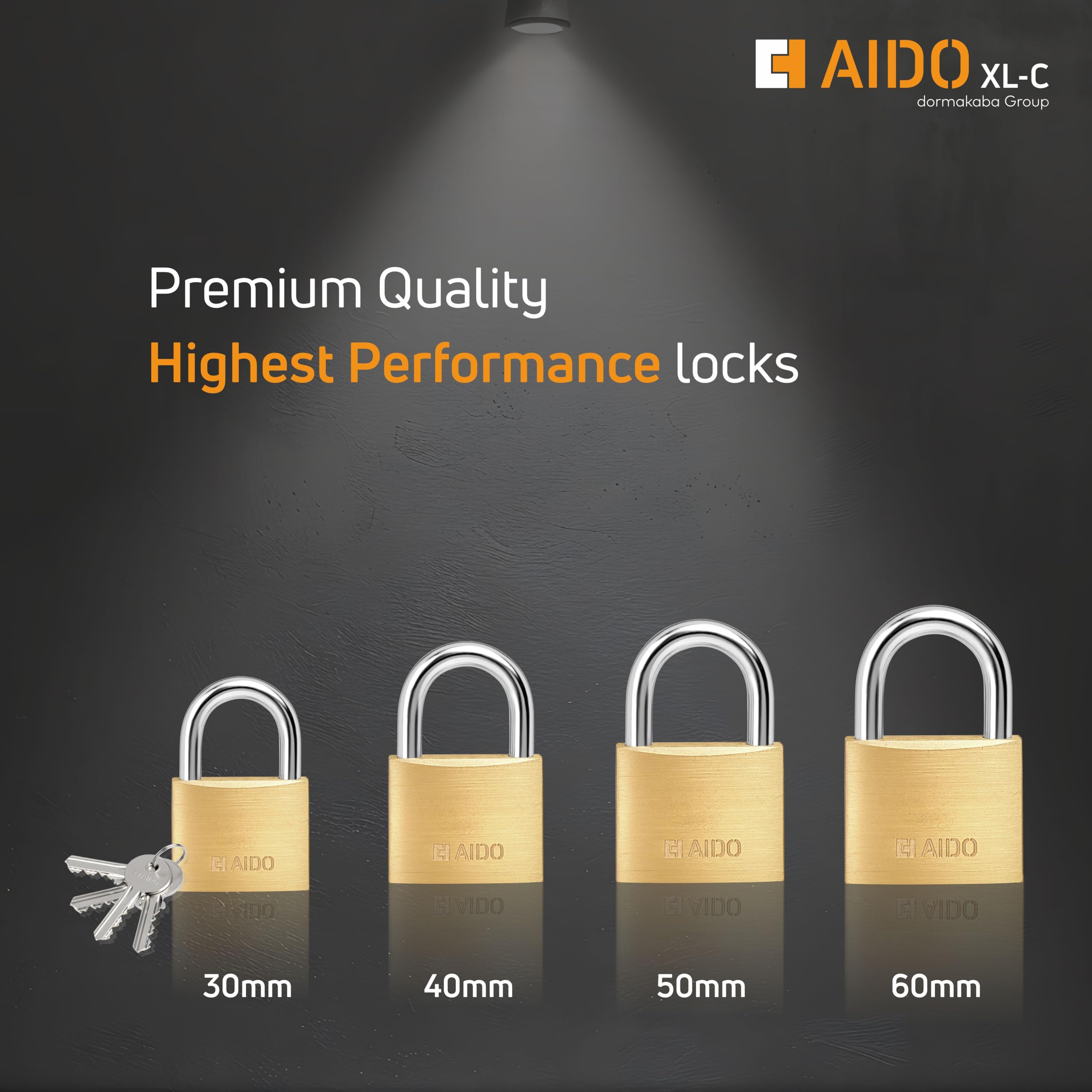 AIDO by dormakaba Group 40mm Solid Brass Padlock | Lock for Main Doors, Home, Luggage, Cabinets, Lockers, Toolboxes | 4 Brass Keys | Double Bolt | Hardened Shackle | Water Resistant | 2 Yr Warranty — Amazon image 7