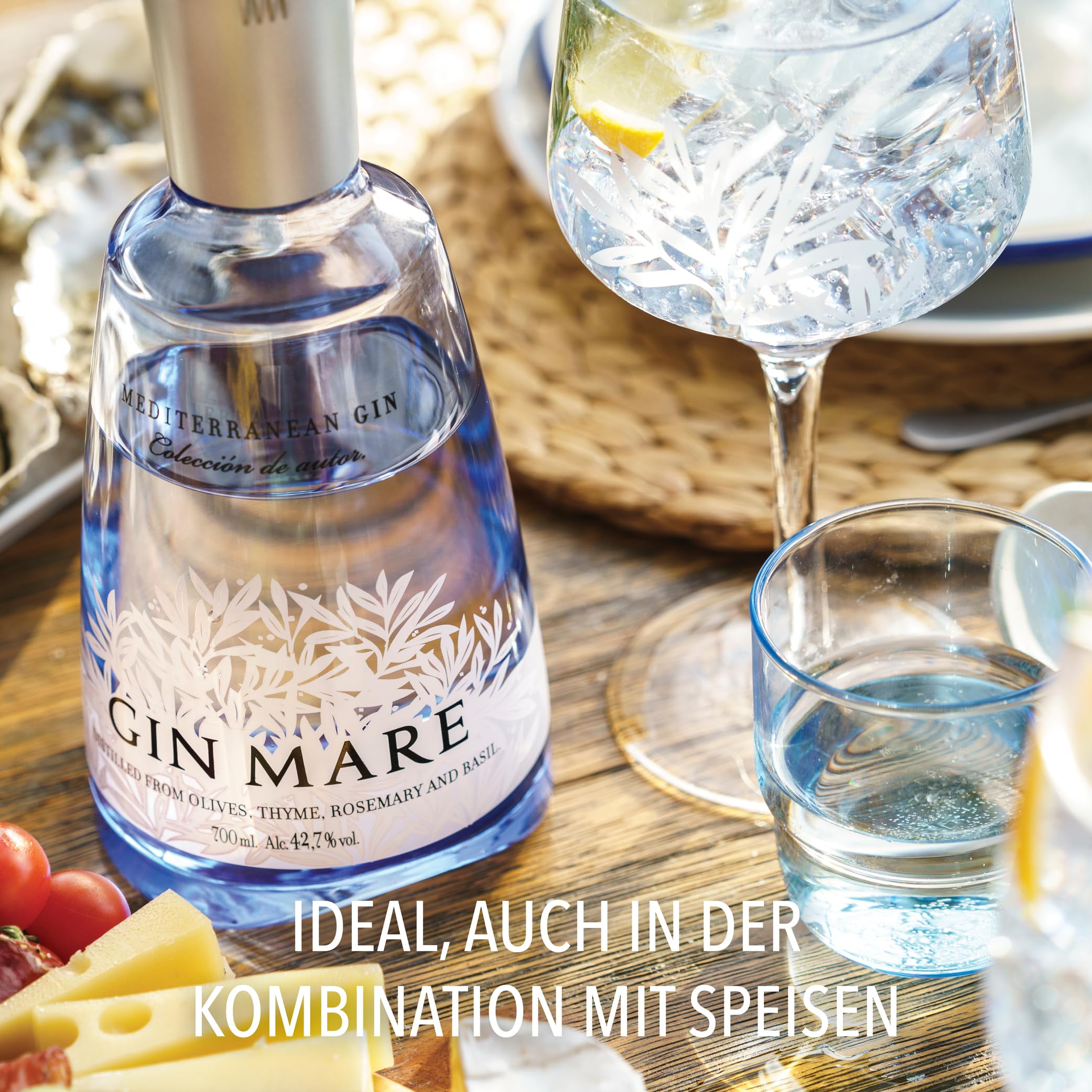 Gin Mare Mediterraner Gin 1,75 l - 42,7% Vol. | Große 1,75-l-Flasche für Hosting mit Stil, Dinner-Partys & mediterrane Abende mit premium Gin
