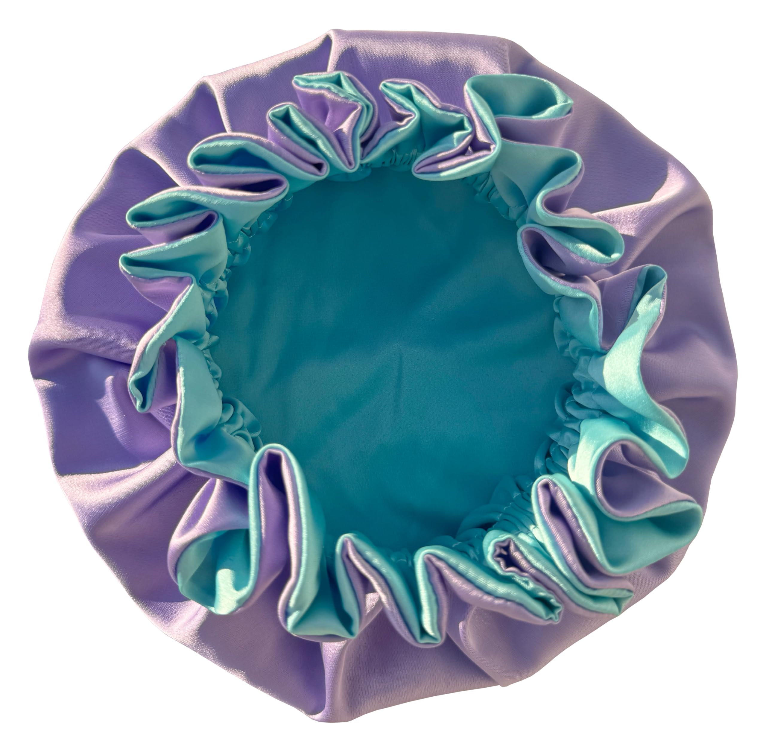 AKISS Reversible Satin Silk Sleep Hair Bonnet for Baby/Newborn/Infant/Toddler Girl Boy and Mommy/Women, Arctic Blue + Lavender, 0-3 Months