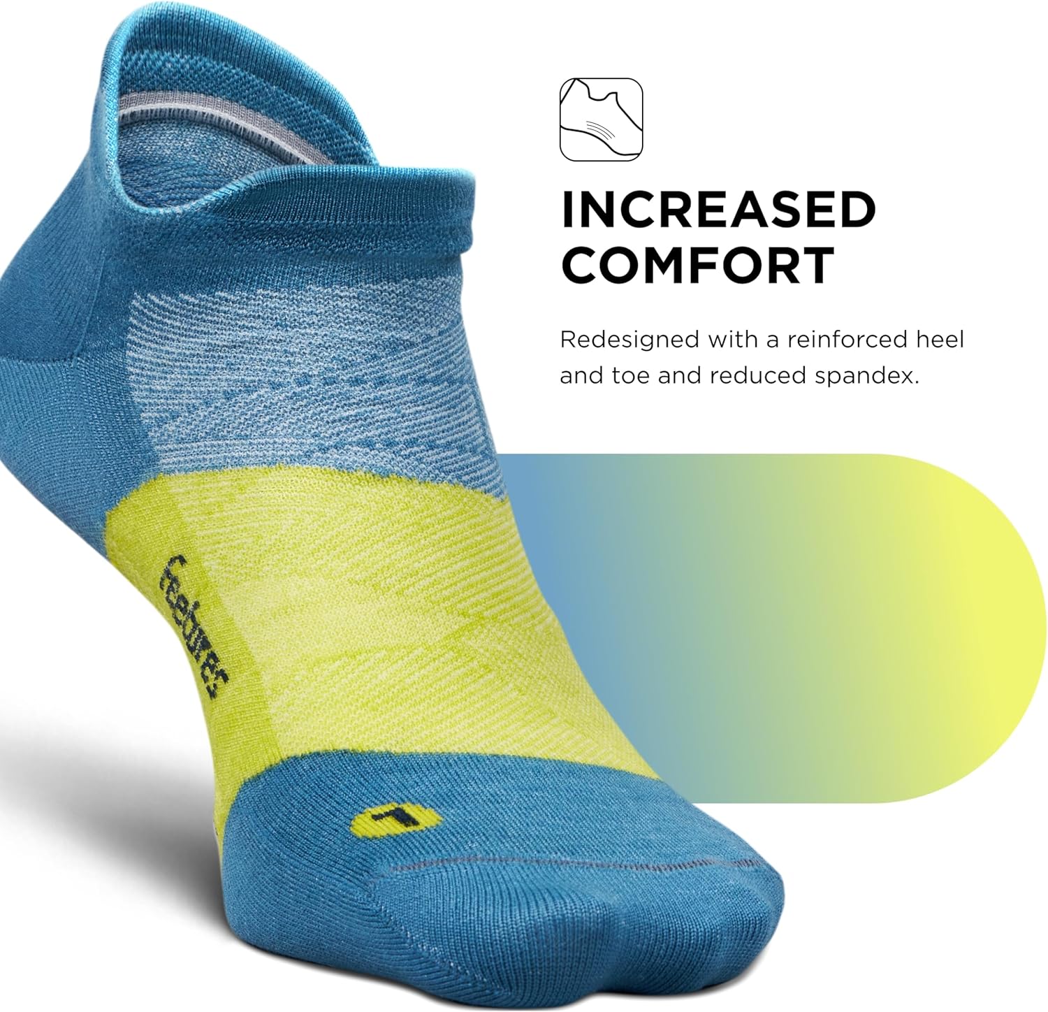 Feetures Merino 10 Ultra Light Cushion No Show Tab Ankle Socks - Wool Socks for Women & Men