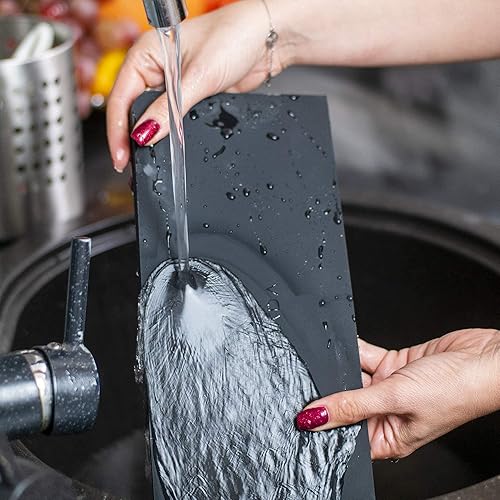 Miniatura 6 de XUNADA - Alfombrilla grande para café expreso (5 x 12 pulgadas), almohadilla ultra gruesa de alta calidad, estación de silicona de agarre fuerte