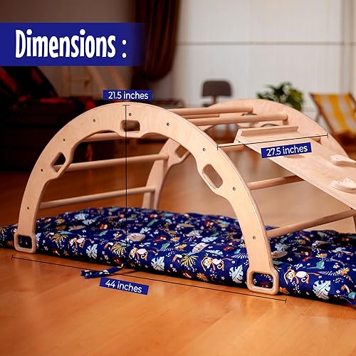 Miniatura 3 de Arco de escalada  Arco de balancín Montessori  Balancín de escalada de madera  Arco con almohada acogedora  Arco de escalada de madera con cojín