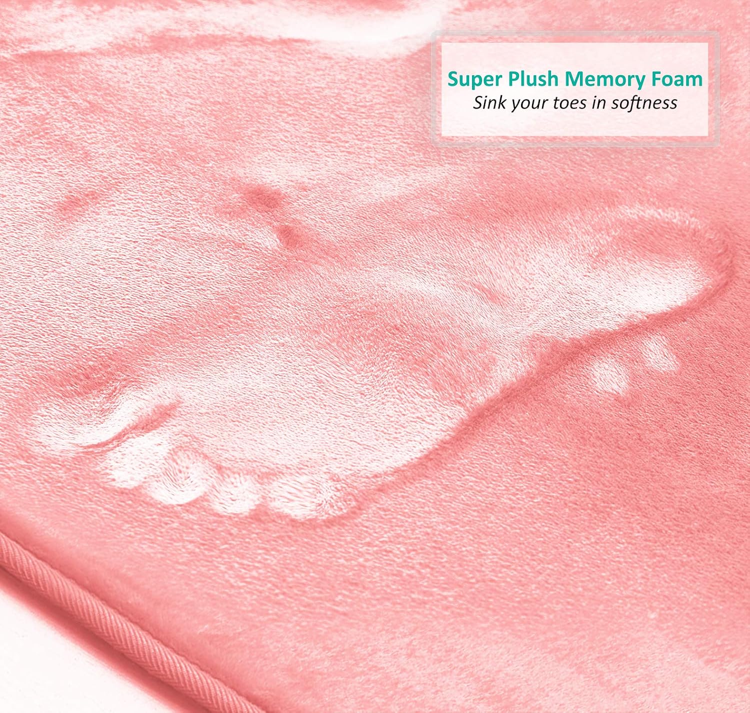 Clara Clark Bathroom Rugs, Ultra Soft Plush Bath Mat for Bathroom, Non-Slip, Velvet Memory Foam Bath Rugs, 20 x 32, Solid Coral Pink