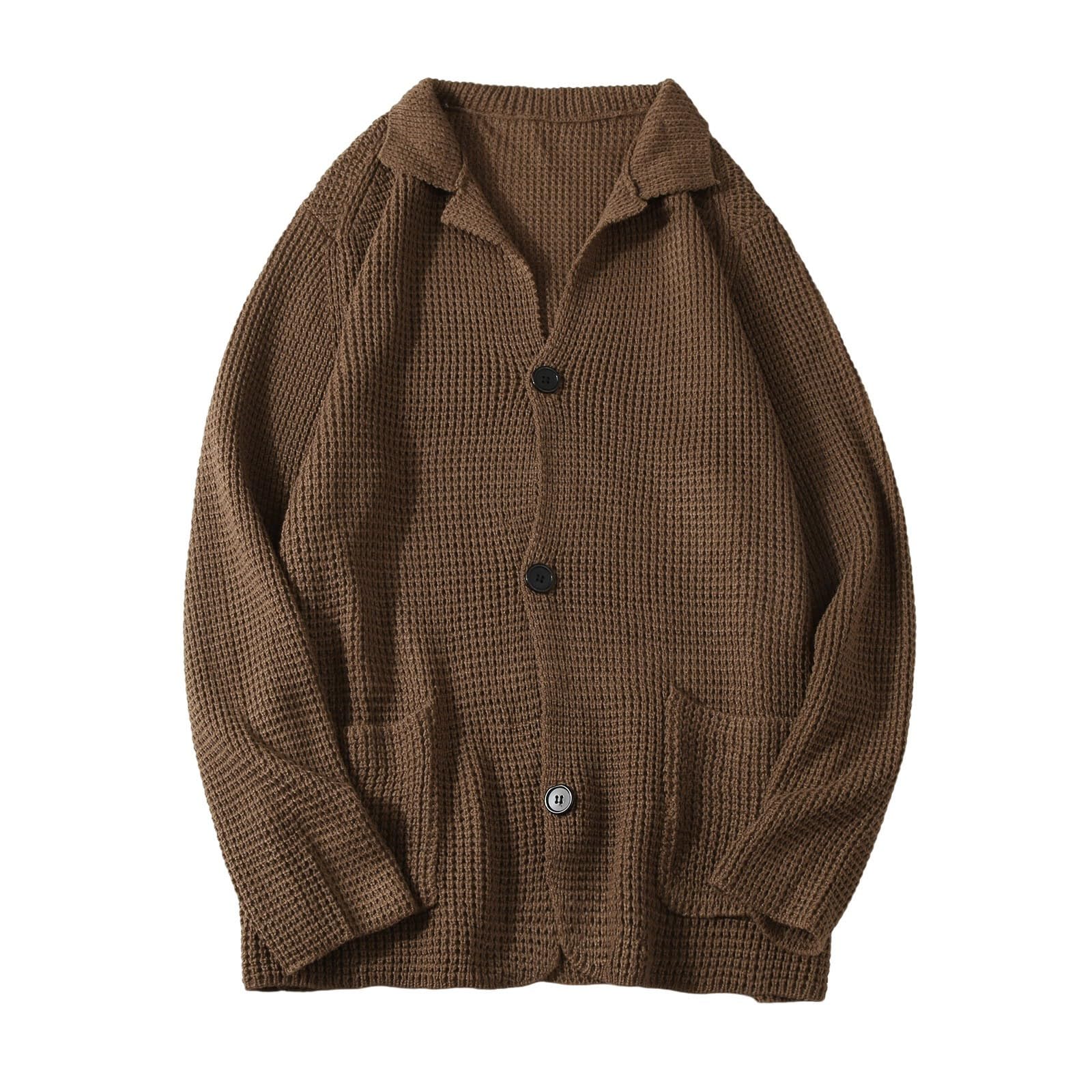 Cardigan Punto Botones Hombre, Botones Chaqueta Hombre Básico Suéter De Punto De Manga Larga Invierno Cálido Slim Fit Jerséis Cárdigan con Cuello Chal Suéter Otoño Invierno