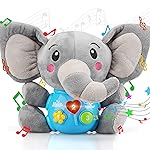 STEAM Life Baby 3-6 Months Boy Gifts Musical Toys Plush Elephant Infant 0-6 6-12 Month Light Up Stuffed Aminal for Newborn Toddler