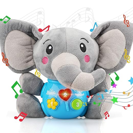 STEAM Life Baby Toys 3-6 Months Baby Boy Gifts Musical Toys Plush Elephant Infant Toys 0-6 Months Baby Toys 6-12 Month Light Up Baby Boy Toys Newborn Toys 0 3 Months Baby Boy Girl