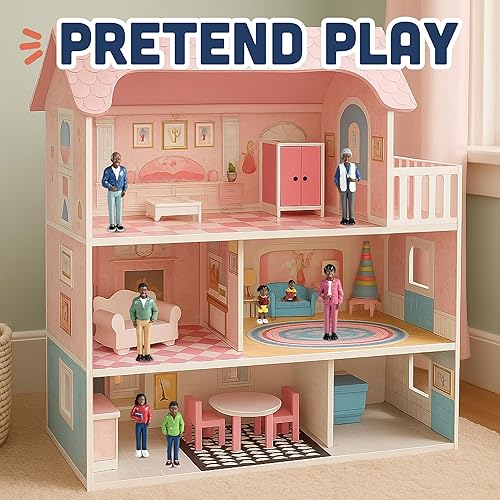 Miniatura 8 de Marvel Education Co MTC-125 juego de muñecos de familia afroamericana