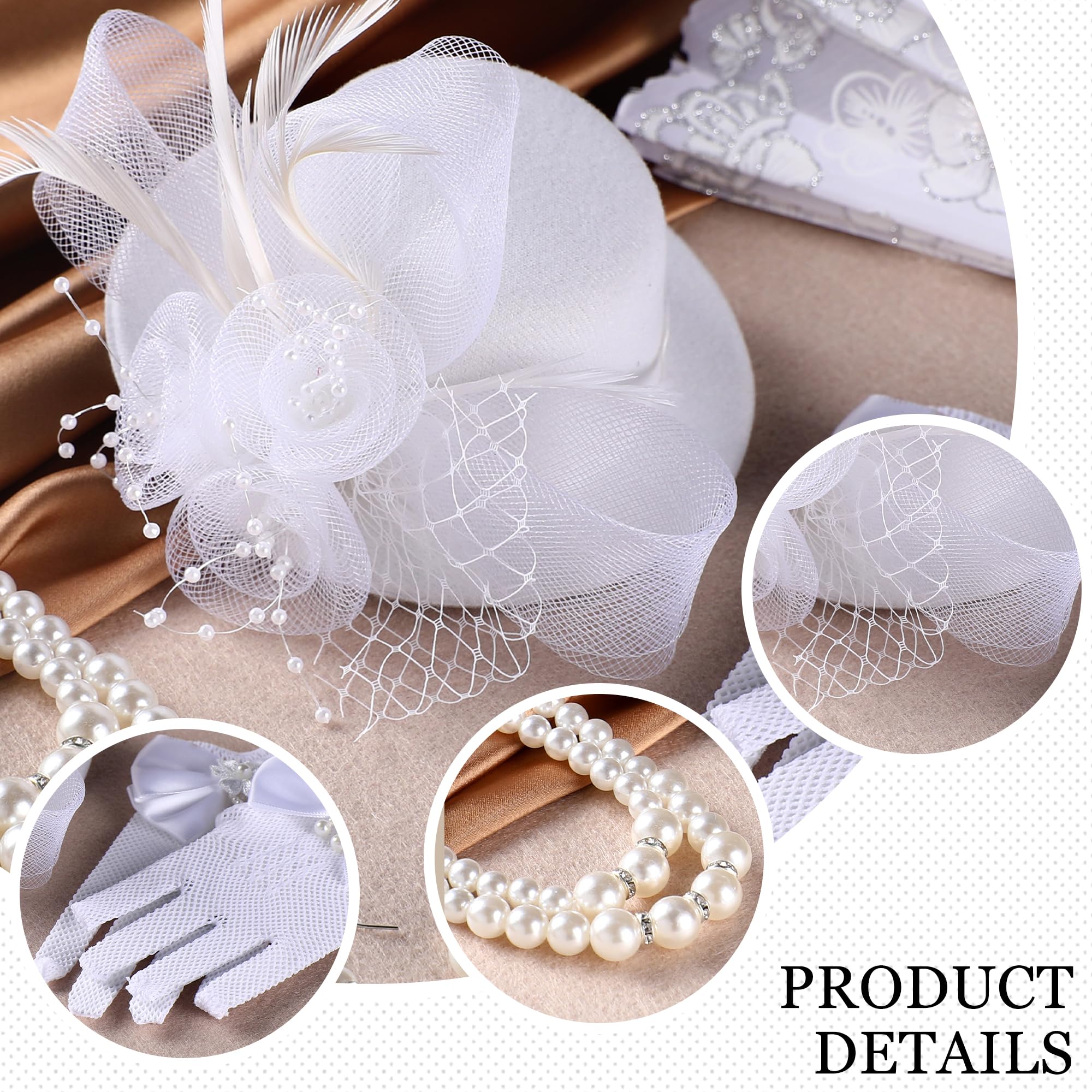 Sucrain Damen-Fascinator-Set – Spitze & Perlen Für Teeparty Oder 1920er-Jahre-Event
