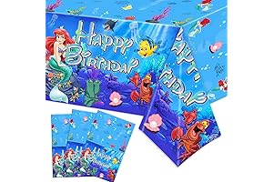 Decoración De Ariel La Sirenita Para Fiesta, 3 Piezas De Manteles Para...
