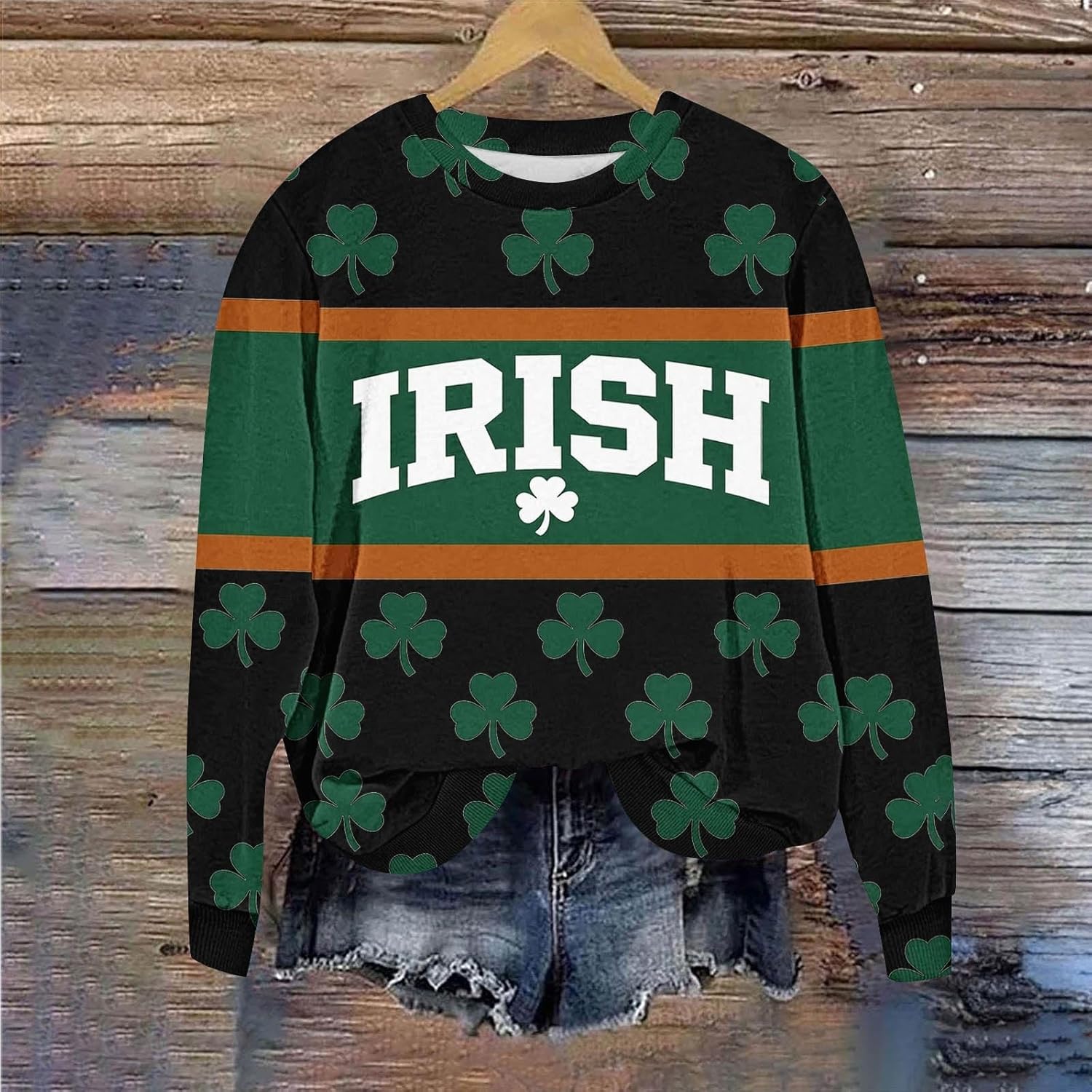 SMIDOW St. Patricks Day Shirts For Women Long Sleeve Crewneck Irish Sweatshirts Oversized Saint Patty's Pullover Tops - Image 3