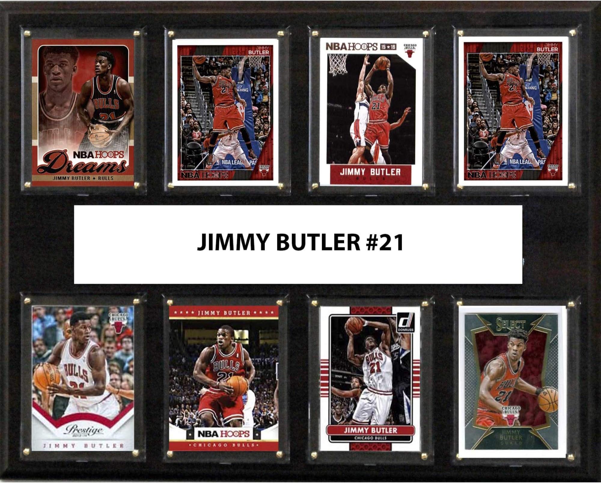 C&I Collectables Men's 1215JBUTLER8C NBA 12"x15" Jimmy Butler Chicago Bulls 8-Card Plaque, Brown, No Size