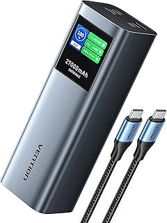 VENTION Batterie Externe 27000mAh, Power Bank 140W PD3.1 3 Ports avec Écran Numérique Intelligent, Chargeur Externe Compatible MacBook Pro/Dell/HP, iPhone 17/16/15/14, iPad Pro, Galaxy S24