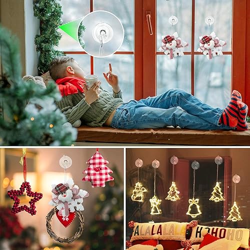 Miniatura 6 de BUWUSMU 30 ganchos de ventosa de 1.772 pulgadas, ganchos de pared para el hogar, cocina, baño, toalla de ventana, colgadores de bata, ganchos de