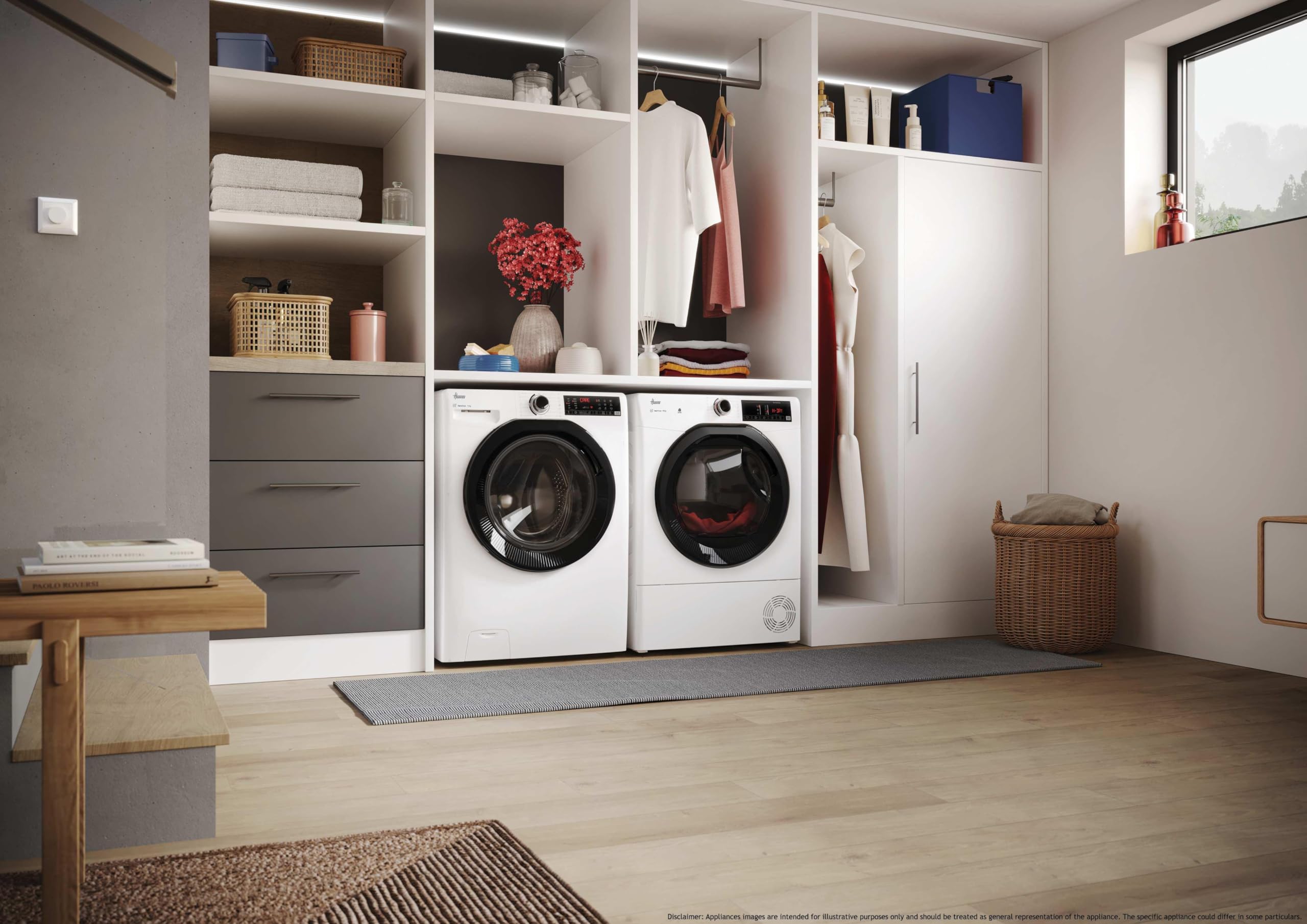 Hoover H-DRY 350 Asciugatrice 9 Kg a Pompa di Calore, Wi-Fi + Bluetooth, Aquavision Easy Case, 15+1 Programmi, Partenza Ritardata, 85 x 59,6 x 60,4 cm (AxLxP), Bianco, HR EH9N2TBE-S