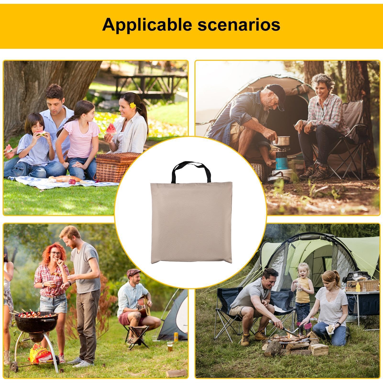 Borsa pieghevole per esterni, portatile, in tessuto Oxford 600D, per escursionismo, picnic, barbecue, durevole, facile da trasportare