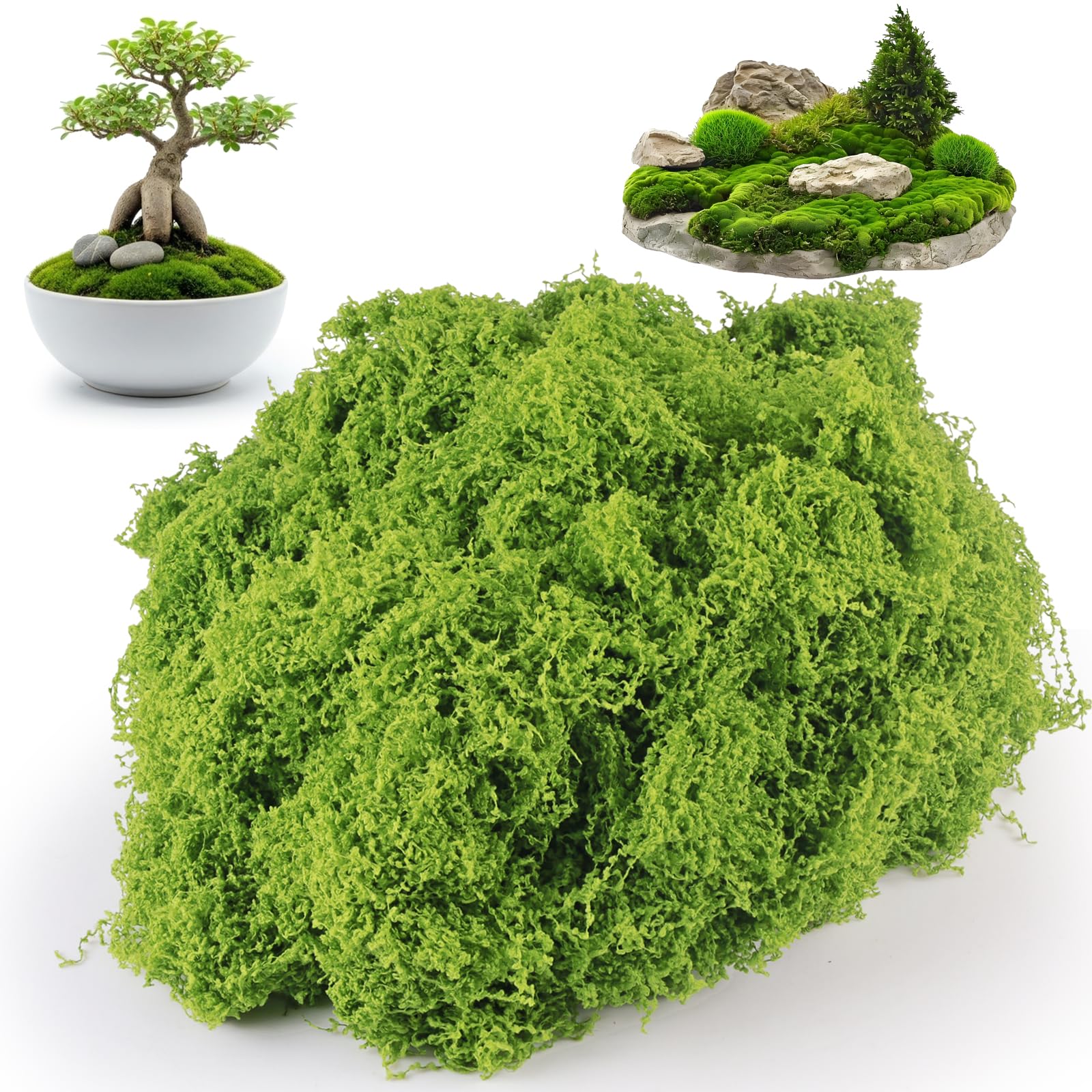 WENXINWIN Artificial Moss, 200g of Fake Moss, Artificial Moss for Indoor Plant Pots, Crafts, Decor, Model Making, Landscaping & More(Light Green)