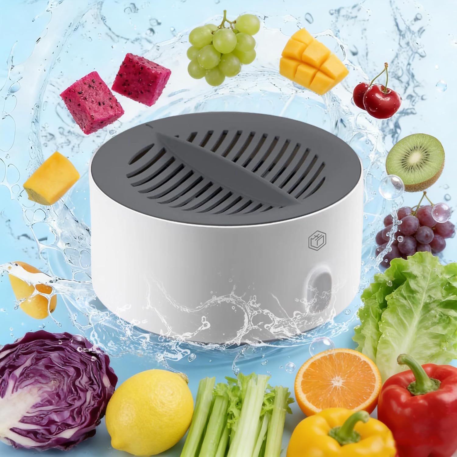 puriproduce:Vegetable Cleaner & Home Wash| Advanced Electrolysis Purifier for Fresh Fruits, Veggies & Seafood | Easy 3-Minute Clean | Compact & Stylish Kitchen Essential (1Pcs)