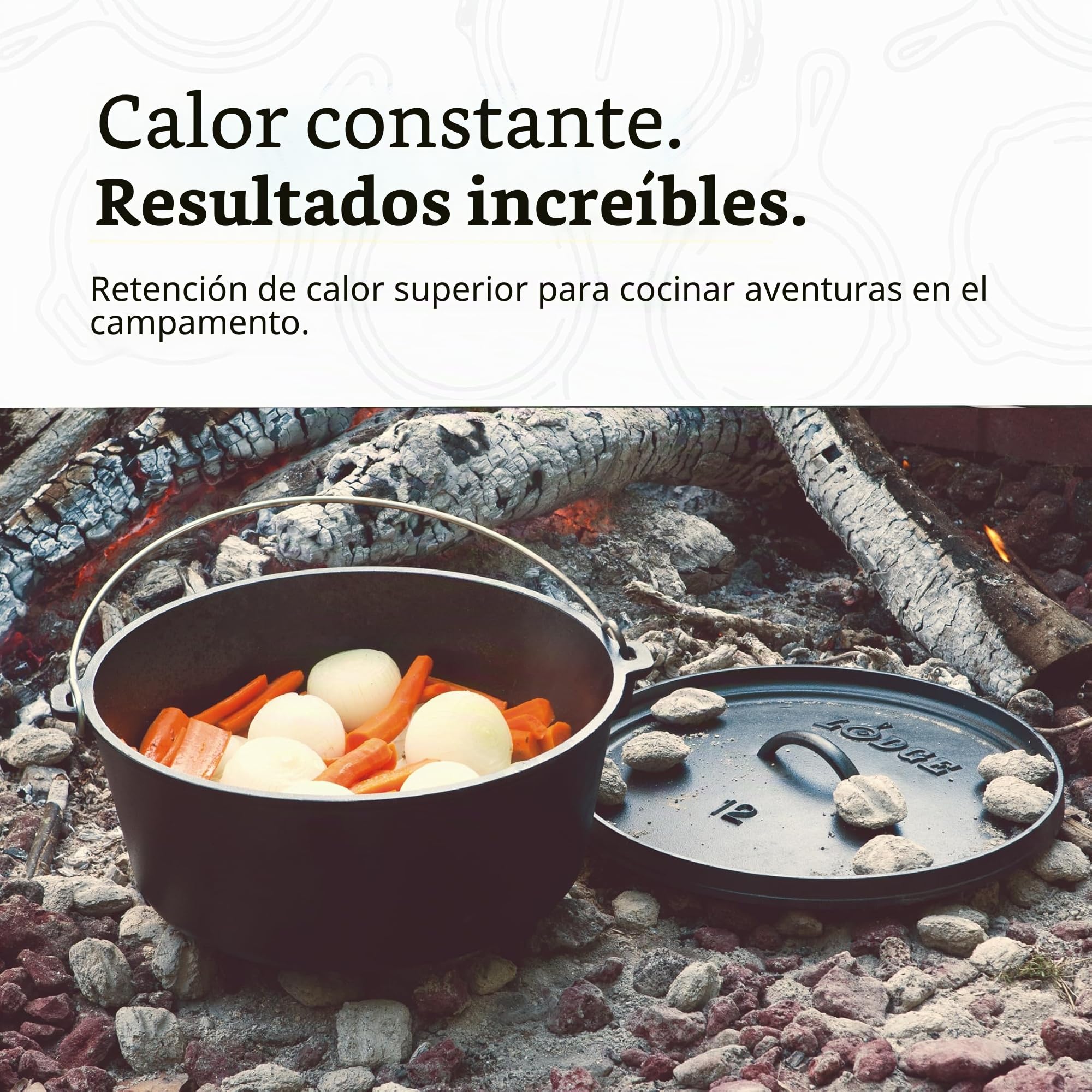 Lodge Logic - Cazuela de Hierro Fundido para Horno con Tapa y asa (7,6 L)
