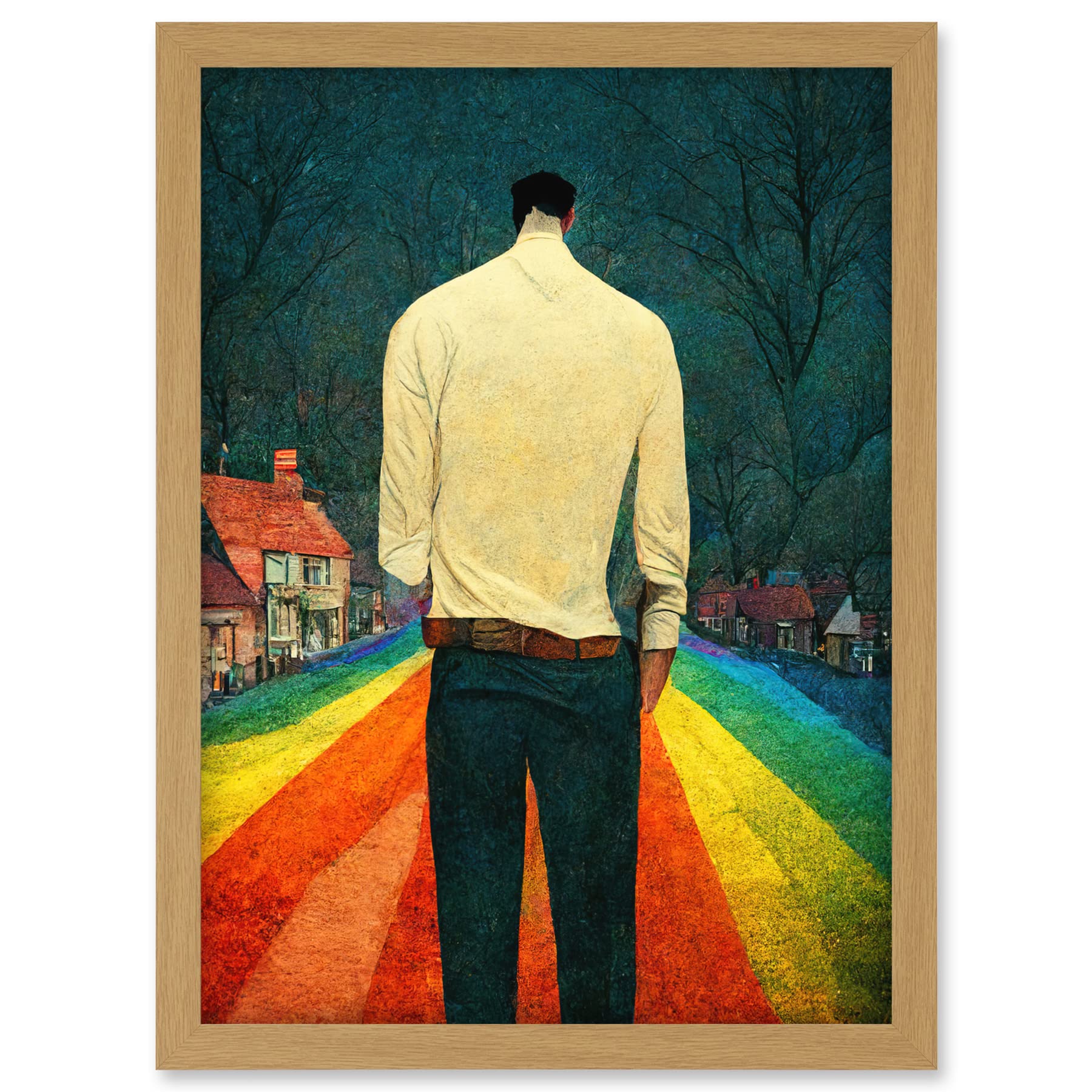 Doppelganger33 LTD Road To Acceptance LGBTQ Conceptual Modern Artwork Framed A3 Wall Art Print
