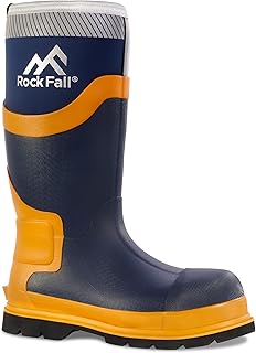 Rock Fall Silt Steel Toe Cap Wellingtons Boots Unisex, Fully Waterproof Safety Welllies, SRC Slip Rated Work, Knee High with Protective Toecap