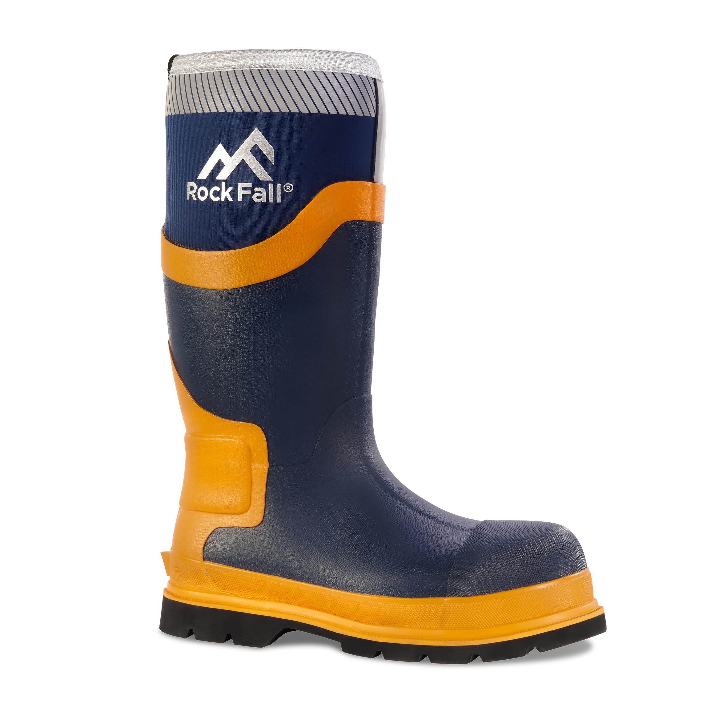 Rock Fall Silt Steel Toe Cap Wellingtons Boots Unisex, Fully Waterproof Safety Welllies, SRC Slip Rated Work, Knee High with Protective Toecap UK 7
