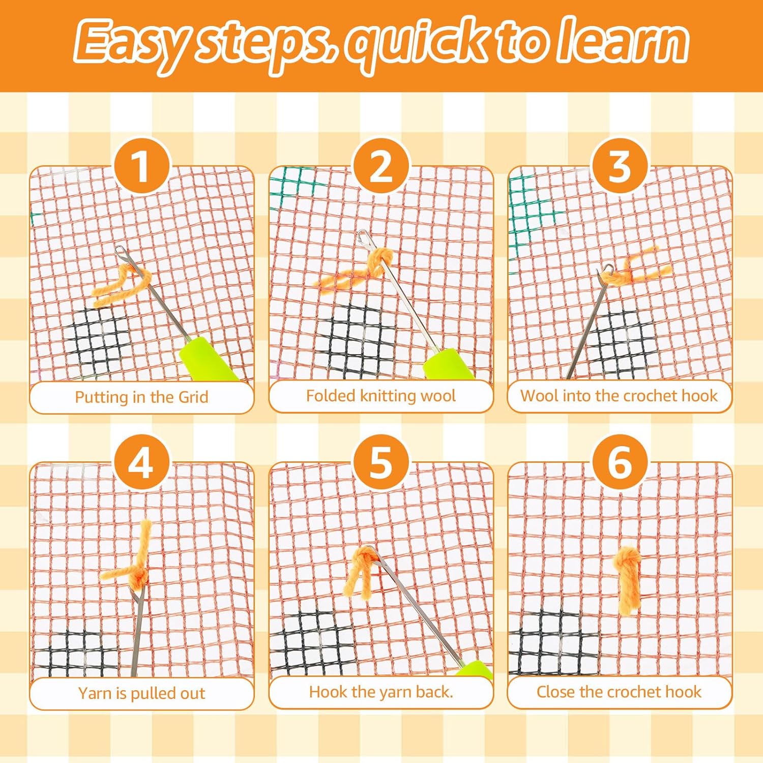 Alongen Latch Hook Kits,DIY Craft Rug Sewing Set with Pre-Printed Pattern Cute Fox/Panda/Owl Latch Hook Craft Decorative Tapestry DIY Kit Latch Hook Rug Kits for Beginners Children Adults and Seniors