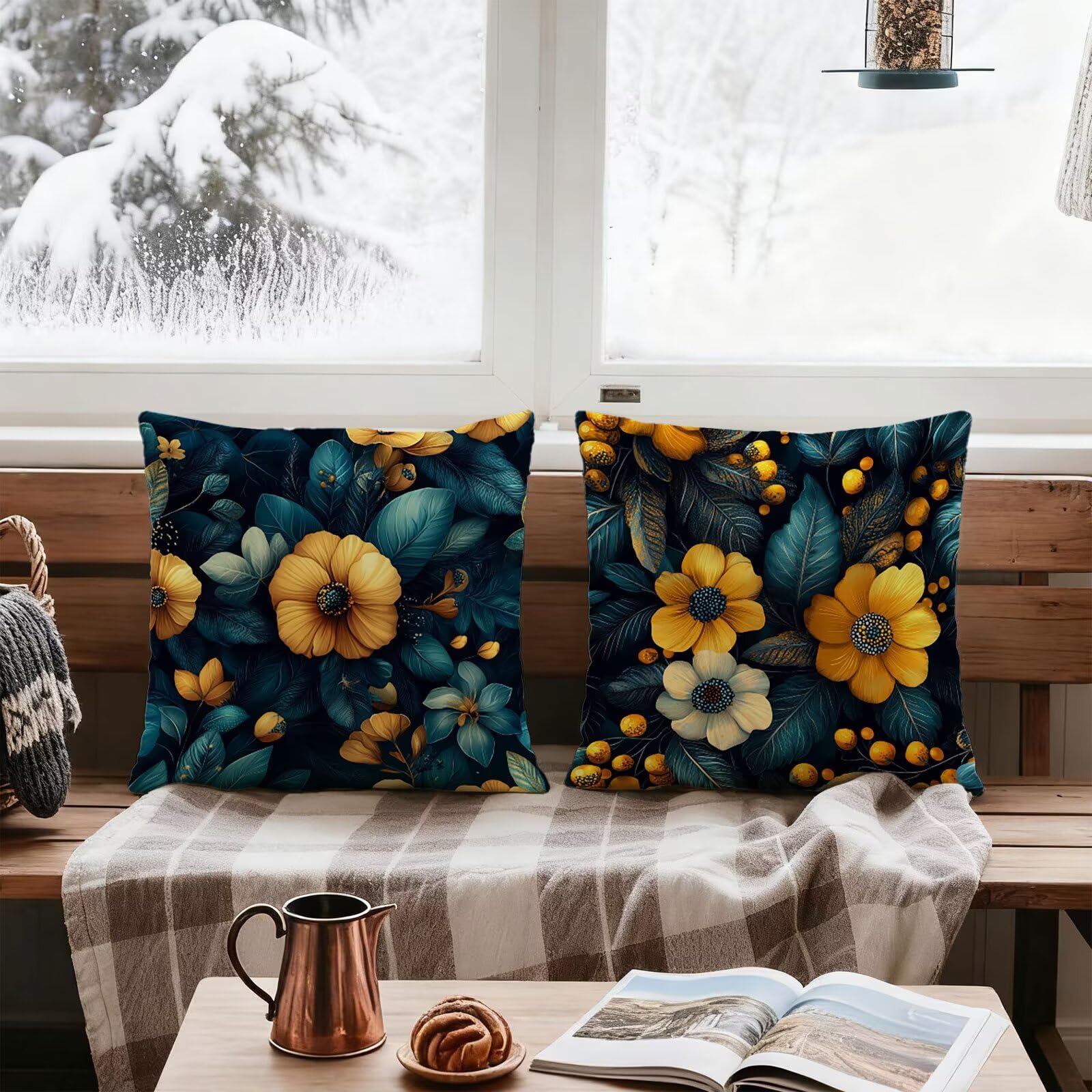 Pomarańczowy Kolor Poszewka na poduszkę 60x60 Kwiat Poszewka na poduszkę 60 x 60 Poduszki Sofa Super Miękkie Dekoracyjne Poszewki Na Poduszki Poszewki Na Poduszki 4 Kawałki Szyi I Szyi, Do Domu Łóżko